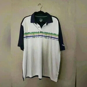 Greg Norman polo shirt size XL white and blue